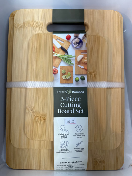 3-Piece Bamboo Cutting Board Set