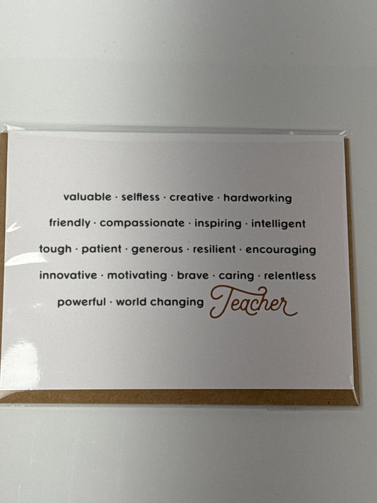 Teacher Appreciation Greeting Card