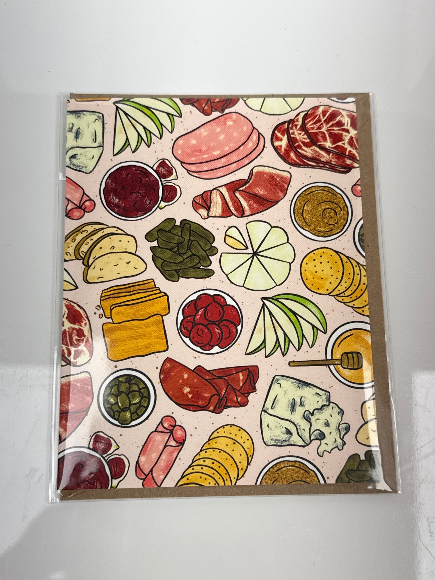 Charcuterie Patterned Greeting Card: Single Card